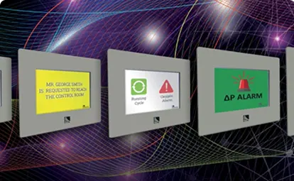 Control room alert screens displayed