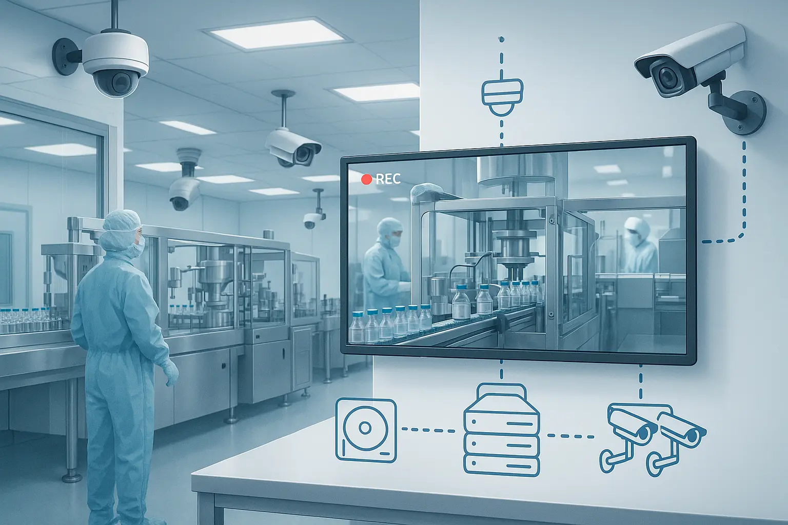 Surveillance in a sterile production environment.