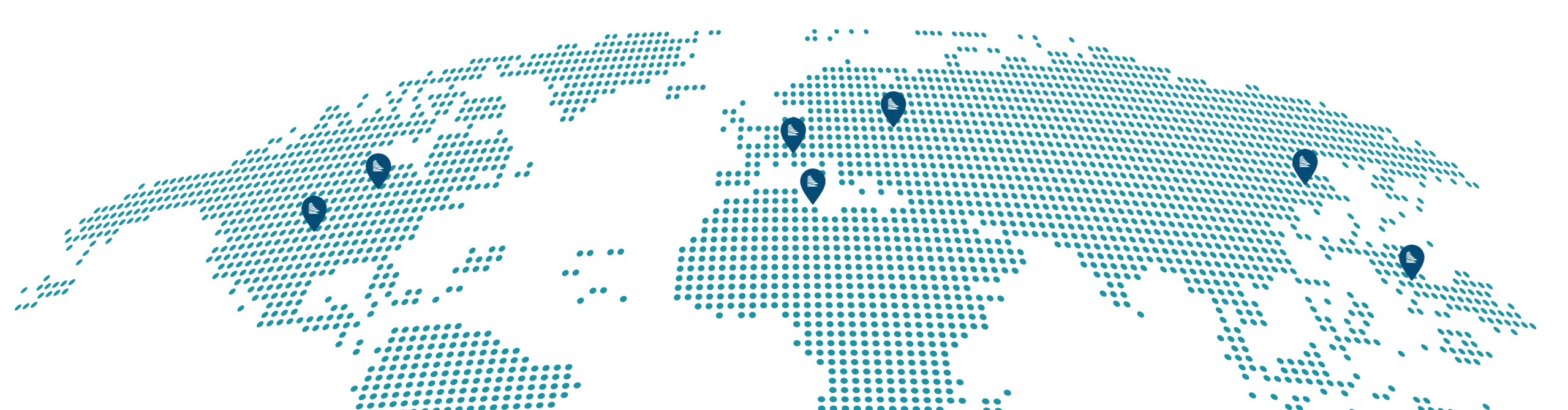 World map with project locations marked.